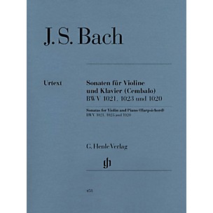 G. Henle Verlag 3 Sonatas for Violin and Piano (Harpsichord) BWV 1020, 1021, 1023 Henle Music Folios Series Softcover