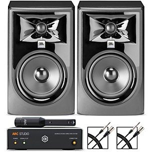 JBL 305P MKII 5" Studio Monitor Pair With IK Multimedia ARC Studio Advanced Room Correction System