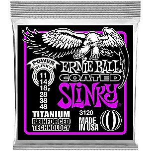 Ernie Ball 3120 Coated Titanium Power Slinky Electric Guitar Strings