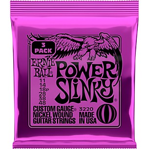 Ernie Ball 3220 Nickel Power Slinky Electric Guitar Strings 3-Pack