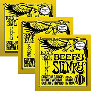 Ernie Ball 3227 Nickel Beefy Slinky Electric Guitar Strings 3-Pack