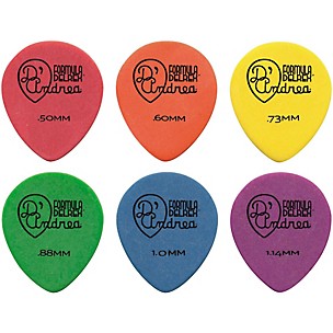 D'Andrea 347 Rounded Teardrop Delrex Delrin Guitar Picks - One Dozen