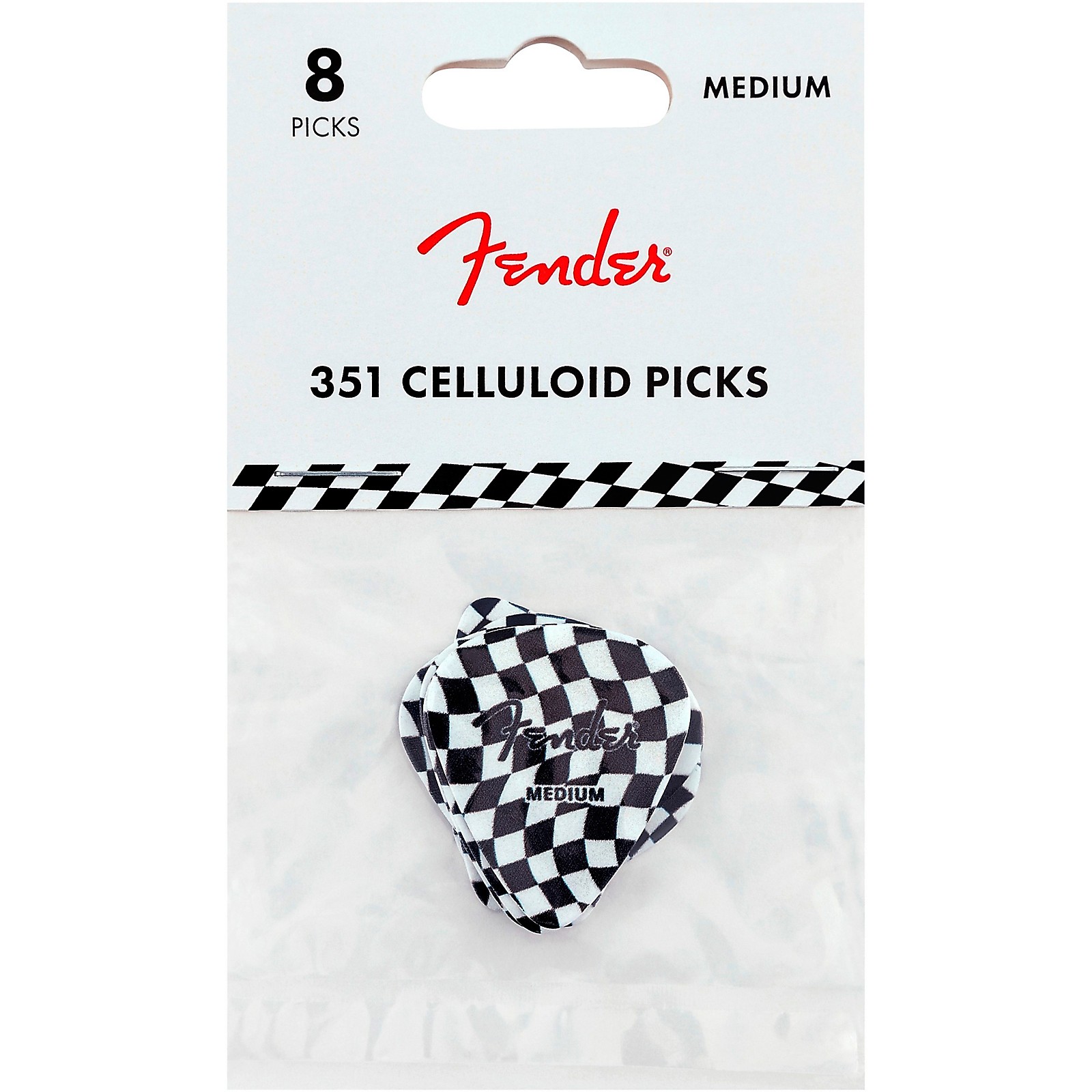 Fender 351 Celluloid Wavy Checkerboard Guitar Picks | Music & Arts