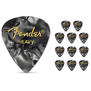 351 Premium Celluloid Guitar Picks 12-Pack - Black Moto Heavy