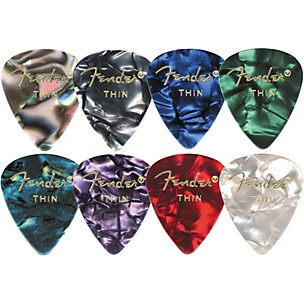 Fender 351 Premium Celluloid Guitar Picks  (12-Pack) Ocean Turquoise Medium