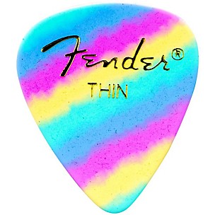 Fender 351 Shape Premium Picks Thin Rainbow Celluloid - 12-Pack