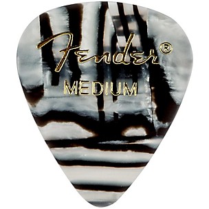 Fender 351 Shape Premium Picks, Zebra Celluloid