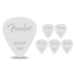 Fender 351 Shape Wavelength Celluloid Guitar Picks (6-Pack), White