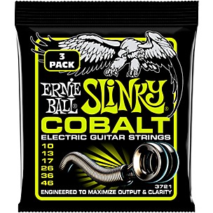 Ernie Ball 3721 Cobalt Regular Slinky Electric Guitar Strings 3-Pack