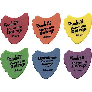 D'Andrea 390 Sharkfin Delrex Delrin Guitar Picks - One Dozen