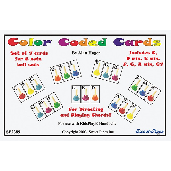 color coded handbell music cards