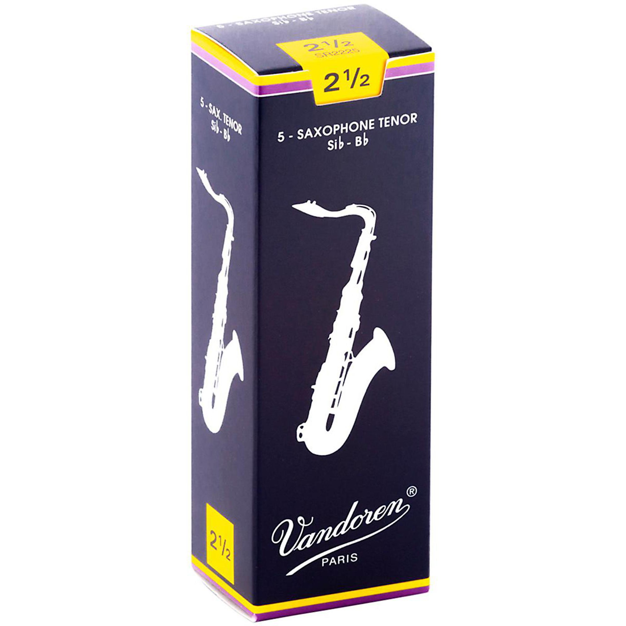 Vandoren ZZ Tenor Saxophone Reeds - 2-1/2 Strength Jazz Reeds (Box Of 5)