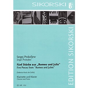SIKORSKI 5 Pieces from Romeo and Juliet (Clarinet and Piano) by Prokofiev