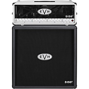 EVH 5150III 100W Guitar Tube Head, Ivory With 5150III 4x12 Guitar Cab, Black