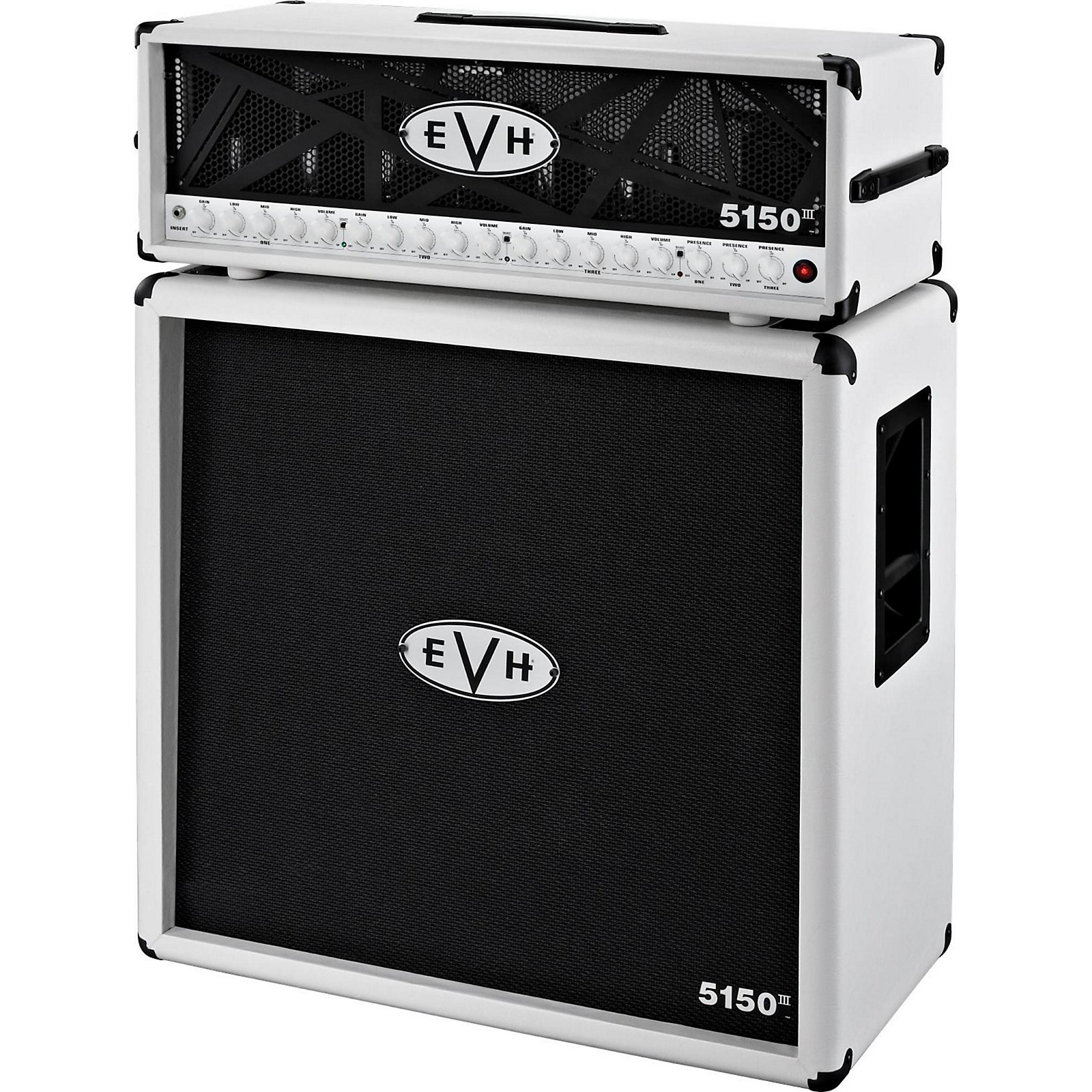 EVH 5150III 100W Guitar Tube Head, Ivory With 5150III 4x12 Guitar 