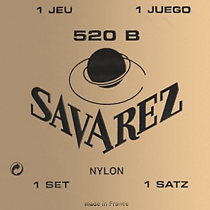 Savarez 520B White Card Rectified Nylons Traditional Basses Low Tension Nylon Guitar String Set