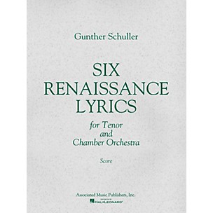 Associated 6 Renaissance Lyrics (1962) (Study Score) Misc Series Composed by Gunther Schuller