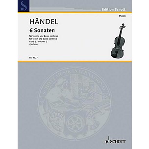 Schott Music 6 Sonatas - Vol. 2 Schott Series Composed by Georg Friedrich Händel