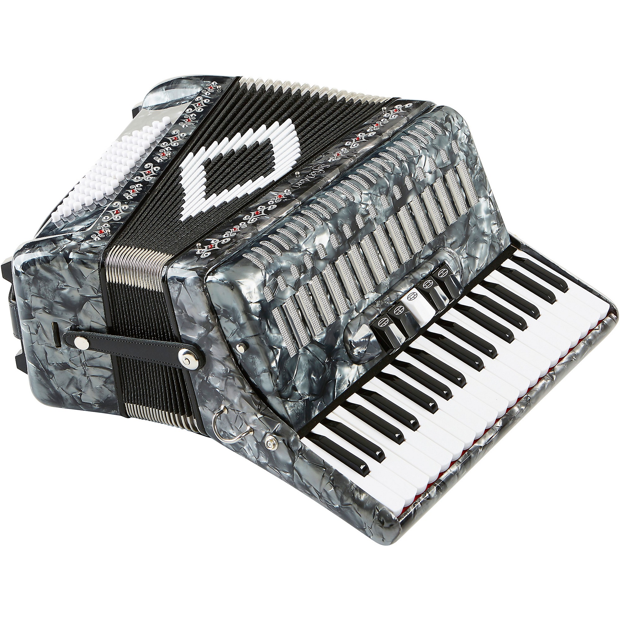 SofiaMari SM 3472 34 Piano 72 Bass Button Accordion Pearl
