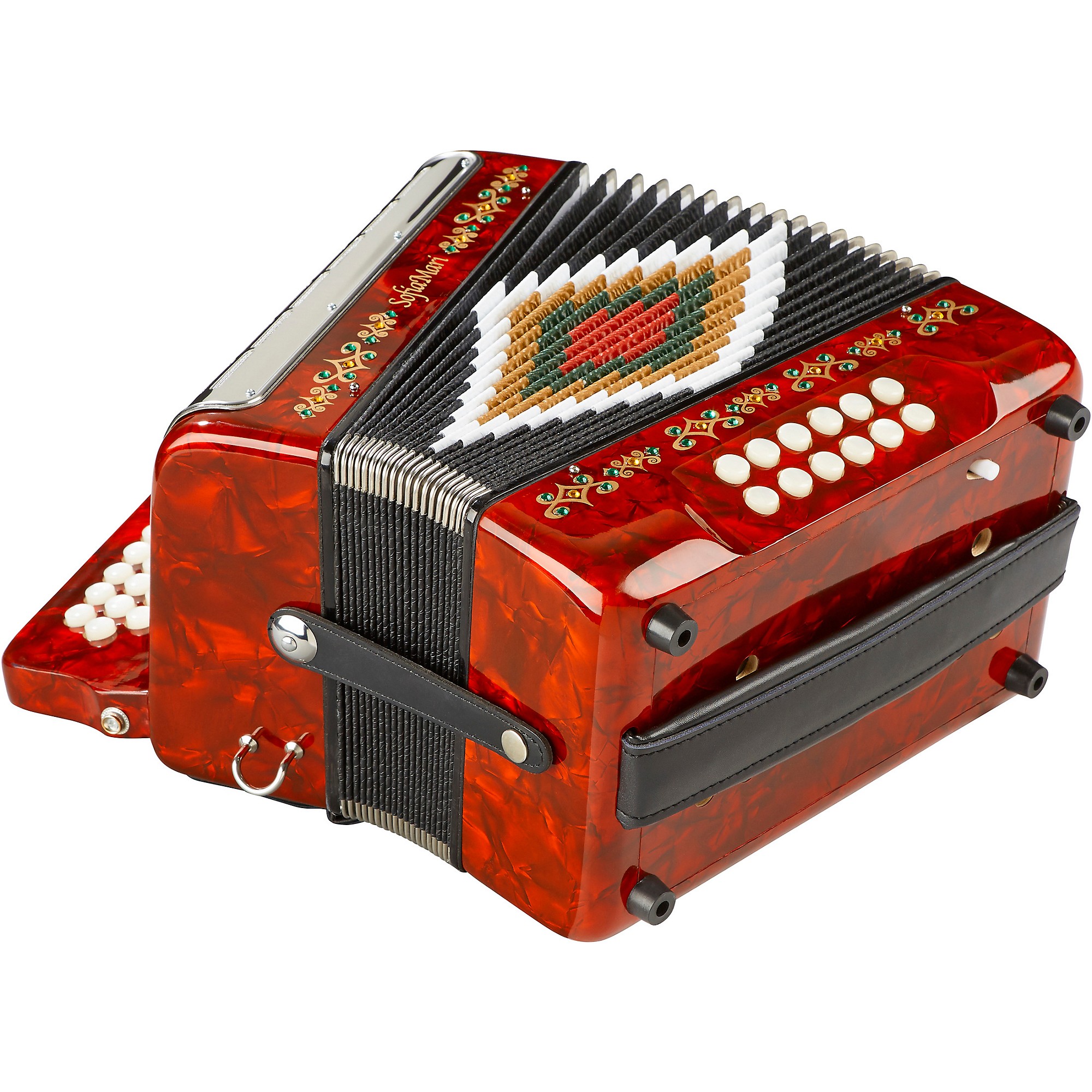 SofiaMari SM2208 Mini Travel Accordion Outfit 22 Key, 8 Bass W/Backpack Gig Bag
