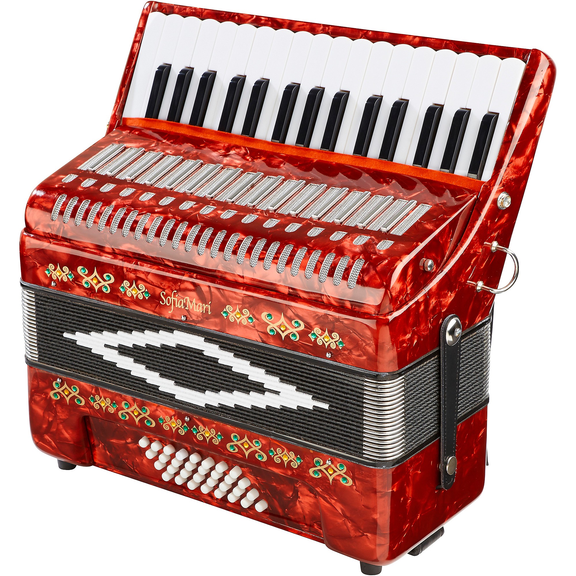 SofiaMari SM-3232 32 Piano 32 Bass Accordion Red Pearl | Music & Arts