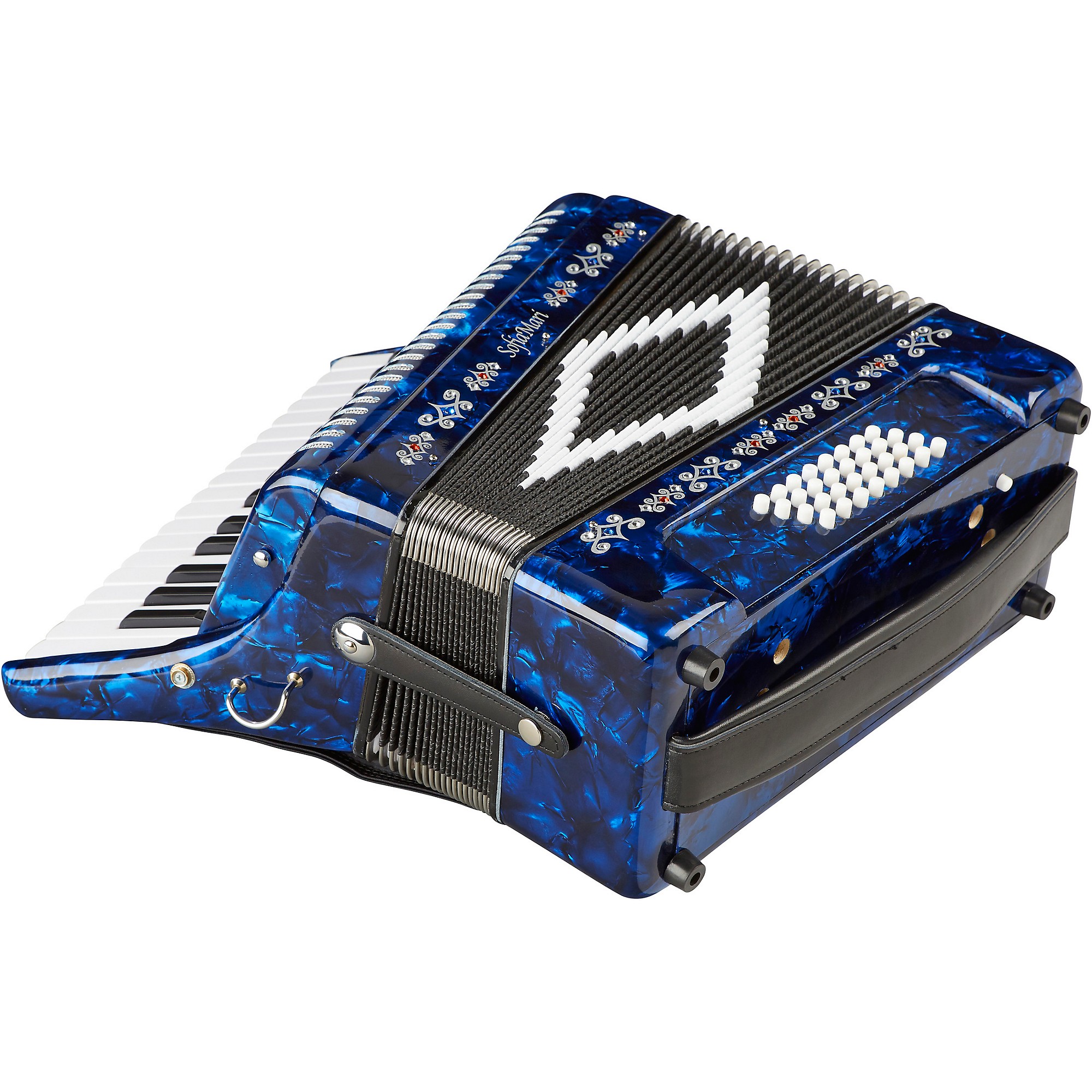 SofiaMari SM-3232 32 Piano 32 Bass Accordion Dark Blue Pearl