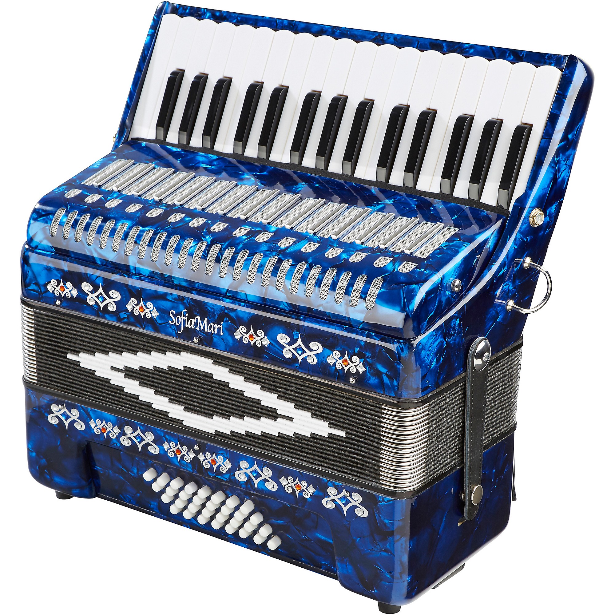 SofiaMari SM-3232 32 Piano 32 Bass Accordion Dark Blue Pearl
