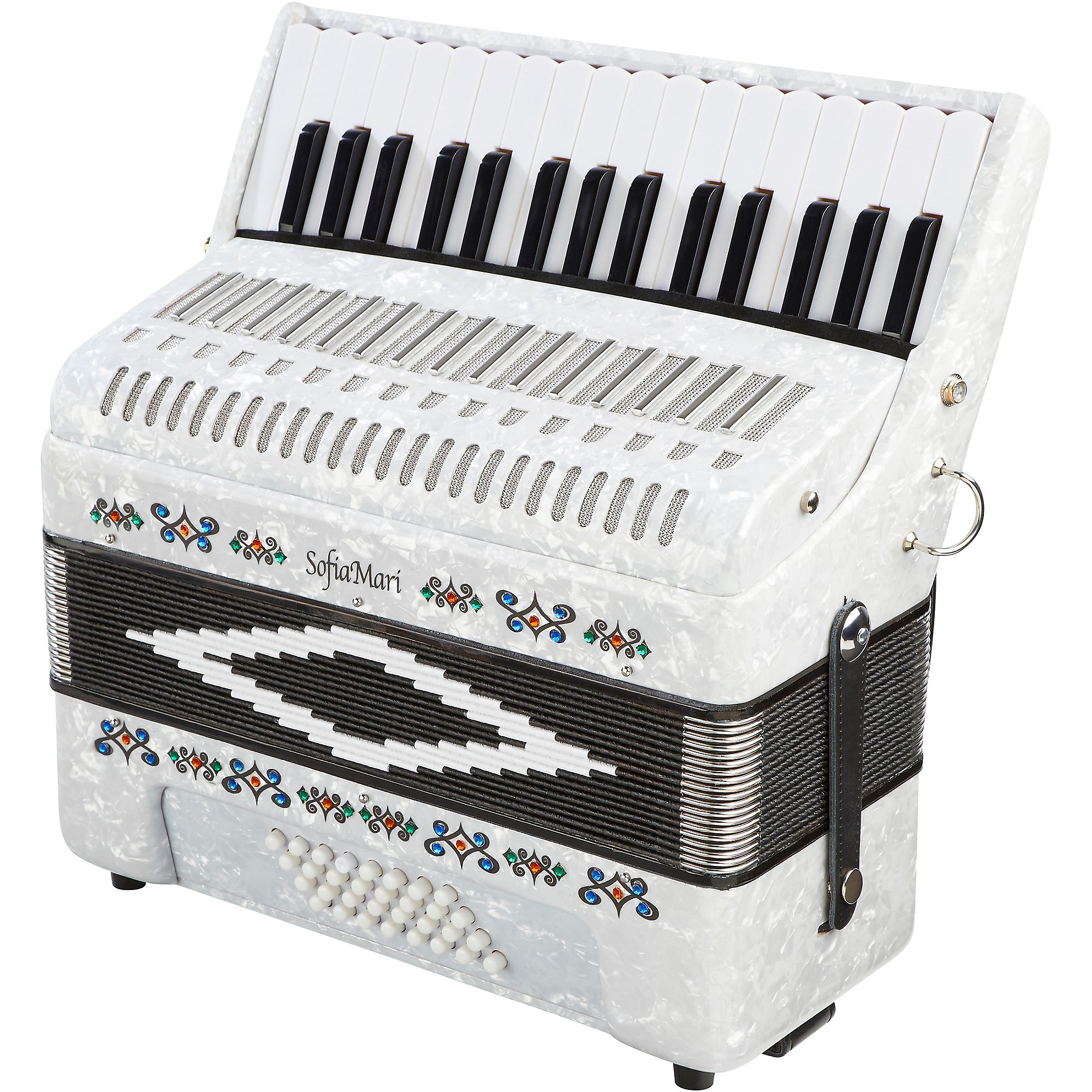 Sofiamari SM-3232 32 Piano 32 Bass Accordion White Pearl | Music