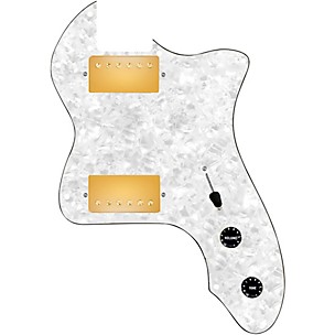 920d Custom 72 Thinline Tele Loaded Pickguard With Gold Roughneck Humbuckers and Black Knobs