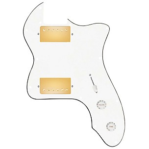 920d Custom 72 Thinline Tele Loaded Pickguard With Gold Roughneck Humbuckers and White Knobs