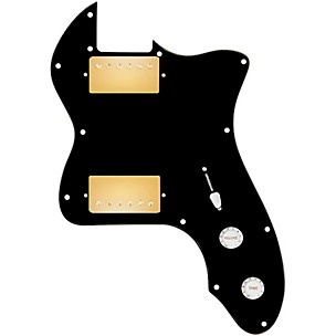 920d Custom 72 Thinline Tele Loaded Pickguard With Gold Smoothie Humbuckers and White Knobs