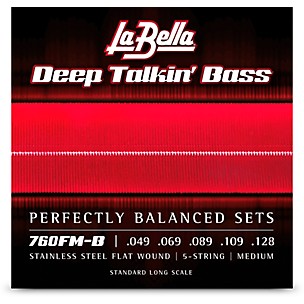 LaBella 760FM-B Deep Talkin' Bass Stainless Steel Flat Wound 5-String Bass Strings