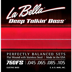 LaBella 760FS Deep Talkin' Bass Flat Wound Standard Electric Bass Strings