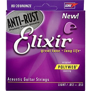Elixir 80/20 Bronze Acoustic Polyweb w/Anti Rust Light