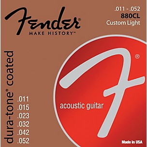 Fender 880CL Coated 80/20 Bronze Acoustic Guitar Strings - Custom Light