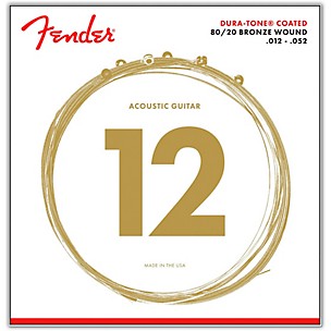 Fender 880L Coated 80/20 Bronze Acoustic Guitar Strings - Light