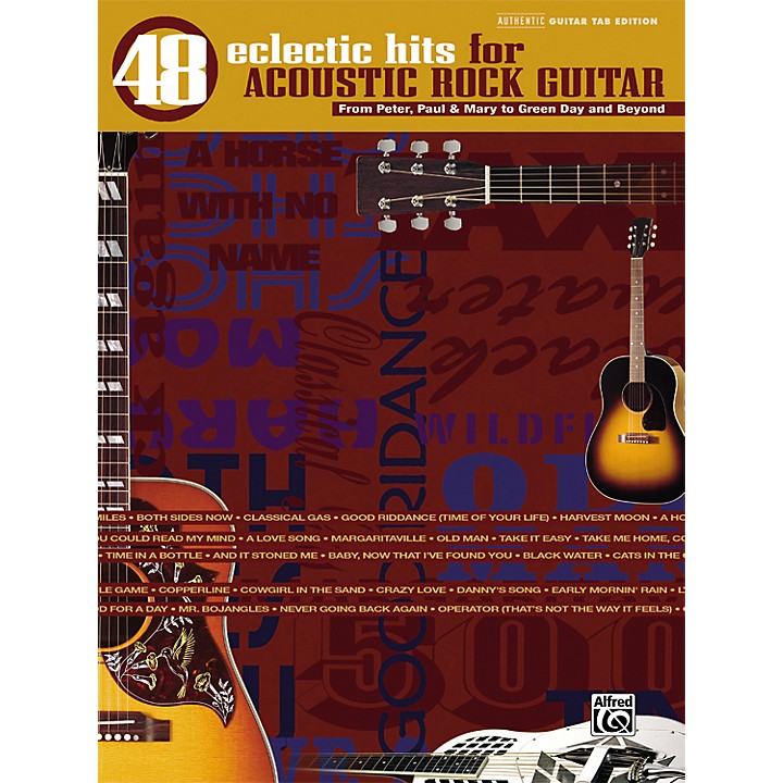 Alfred　Guitar　Music　48　Eclectic　for　Hits　Songbook　Acoustic　Rock　Tab　Arts