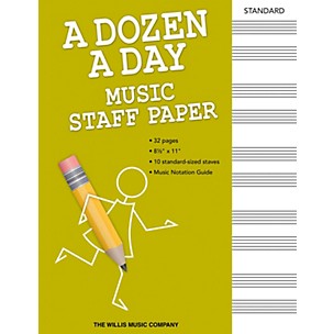 Willis Music A Dozen a Day - Music Staff Paper Willis Series Softcover Written by Edna Mae Burnam