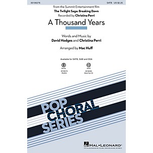 Hal Leonard A Thousand Years SAB by Christina Perri Arranged by Mac Huff