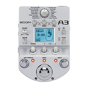 Zoom A3 Pre Amp Acoustic Guitar Effects Pedal