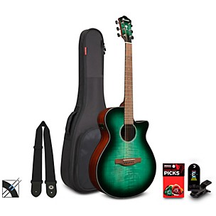 Ibanez AEG70 Flamed Maple Top Grand Concert Acoustic-Electric Guitar Pack