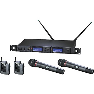 Audio-Technica AEW-5416 Artist Elite Dual Receiver Wireless System with Two Hypercardioid Dynamic Mics and Two UniPak Transmitters