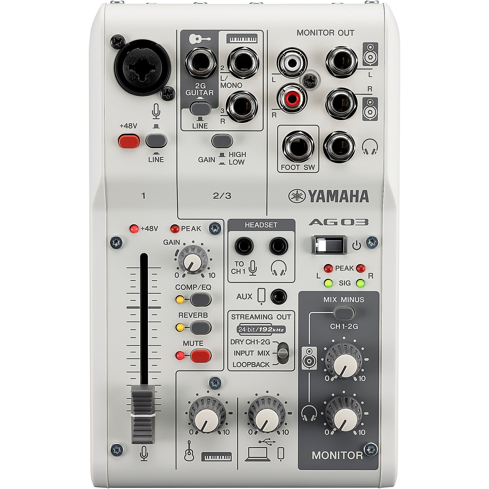 Talent MIX-R Mini Portable 3-Channel Mixer with USB Audio Interface