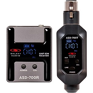 Galaxy Audio ASD-700 Digital 15 Channel UHF Plug & Play Wireless In-Ear Monitor System with EB5 Earbuds Frequency CODE B5 550-569 MHz