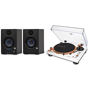 Audio-Technica AT-LP120XUSB-WB Record Player with PreSonus Studio Monitors Bundle