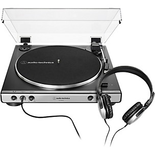 Audio-Technica AT-LP60XHP Package with AP-LP60X Turntable and Headphones