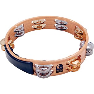 Toca Acacia Tambourine with Brass/Nickel Jingles