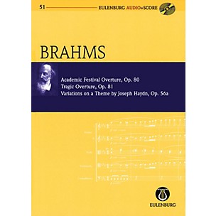 Eulenburg Academic Festival Overture, Op.80 Tragic Overture, Op.81 Study Score W/ CD by Brahms Edited by Clarke