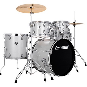 Ludwig Accent 5-Piece Drum Kit With 20" Bass Drum, Hardware and Cymbals