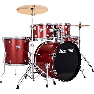 Ludwig Accent 5-Piece Drum Kit With 22" Bass Drum, Hardware and Cymbals